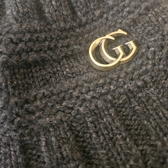 Authentic Gucci Brown Wool Beanie with Logo/NWOT - Picture 3 of 5
